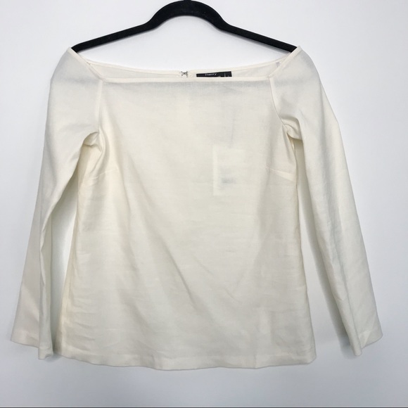 Theory Aprine Stretch Linen Off The Shoulder Top S - Picture 2 of 8